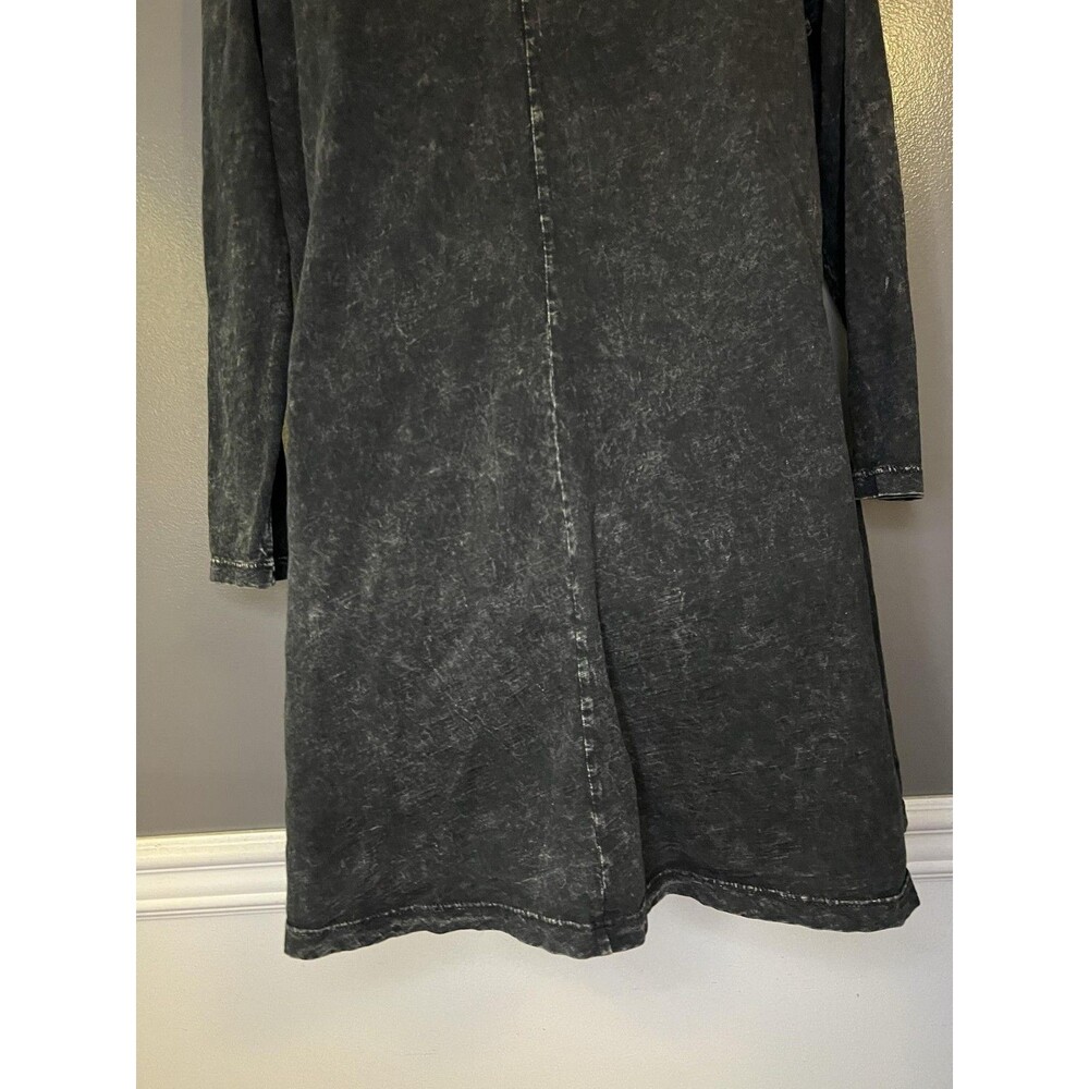 Jess & Jane Tunic Top Womens Large Black Bamboo Graphic Pockets Long Sleeve USA - Picture 10 of 12